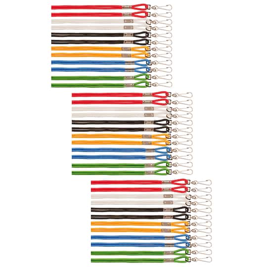 Champion Sports Heavy Nylon Lanyard Assorted Colors, 12 Per Pack - 3 Packs